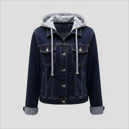 Denim Jacket with Detachable Hood | Women's Casual Outerwear