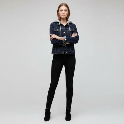 Denim Jacket with Detachable Hood | Women's Casual Outerwear