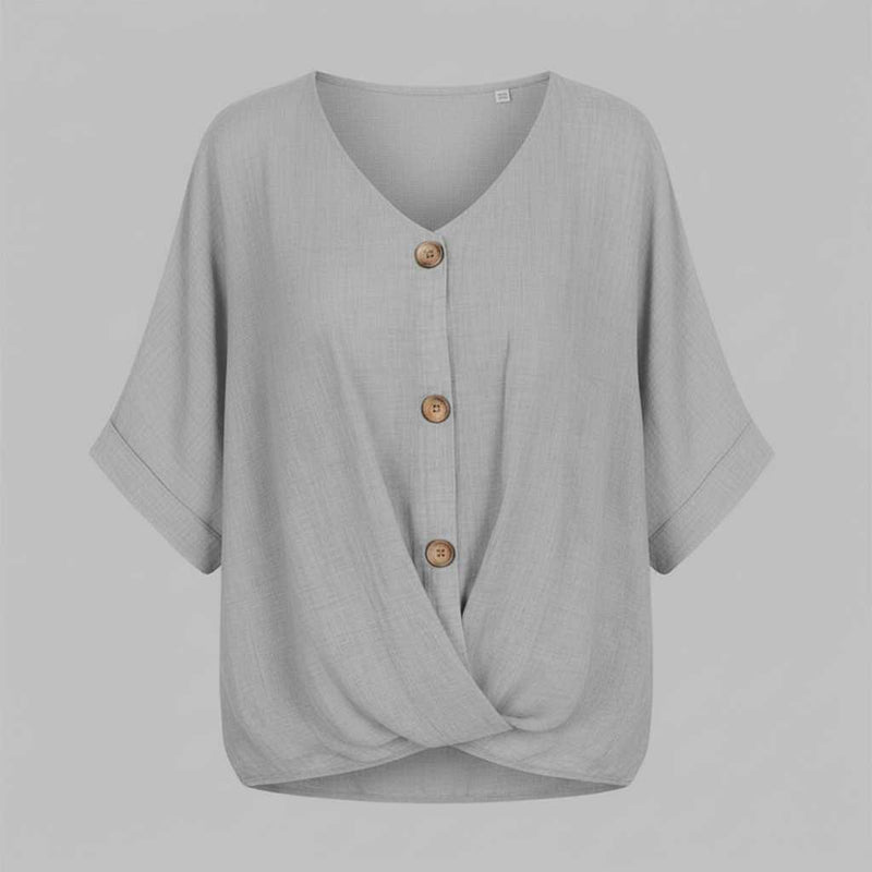 Elegant V-Neck Blouse | Women's Long Sleeve Top