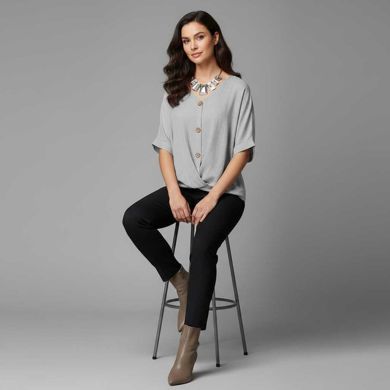 Elegant V-Neck Blouse | Women's Long Sleeve Top