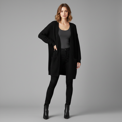 Elegant Women's Black Cardigan | Cozy Layering Essential