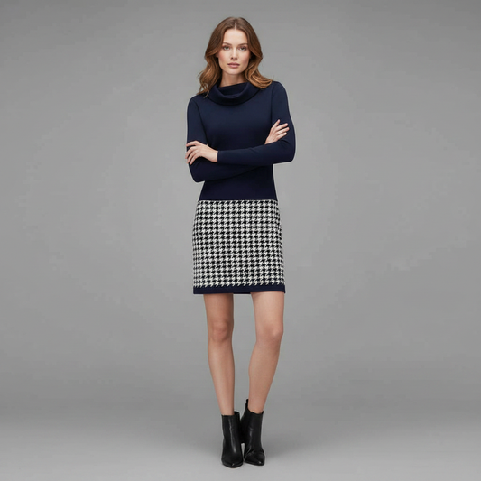 Mara | Women's Elegant Cocktail Dress with Unique Pattern